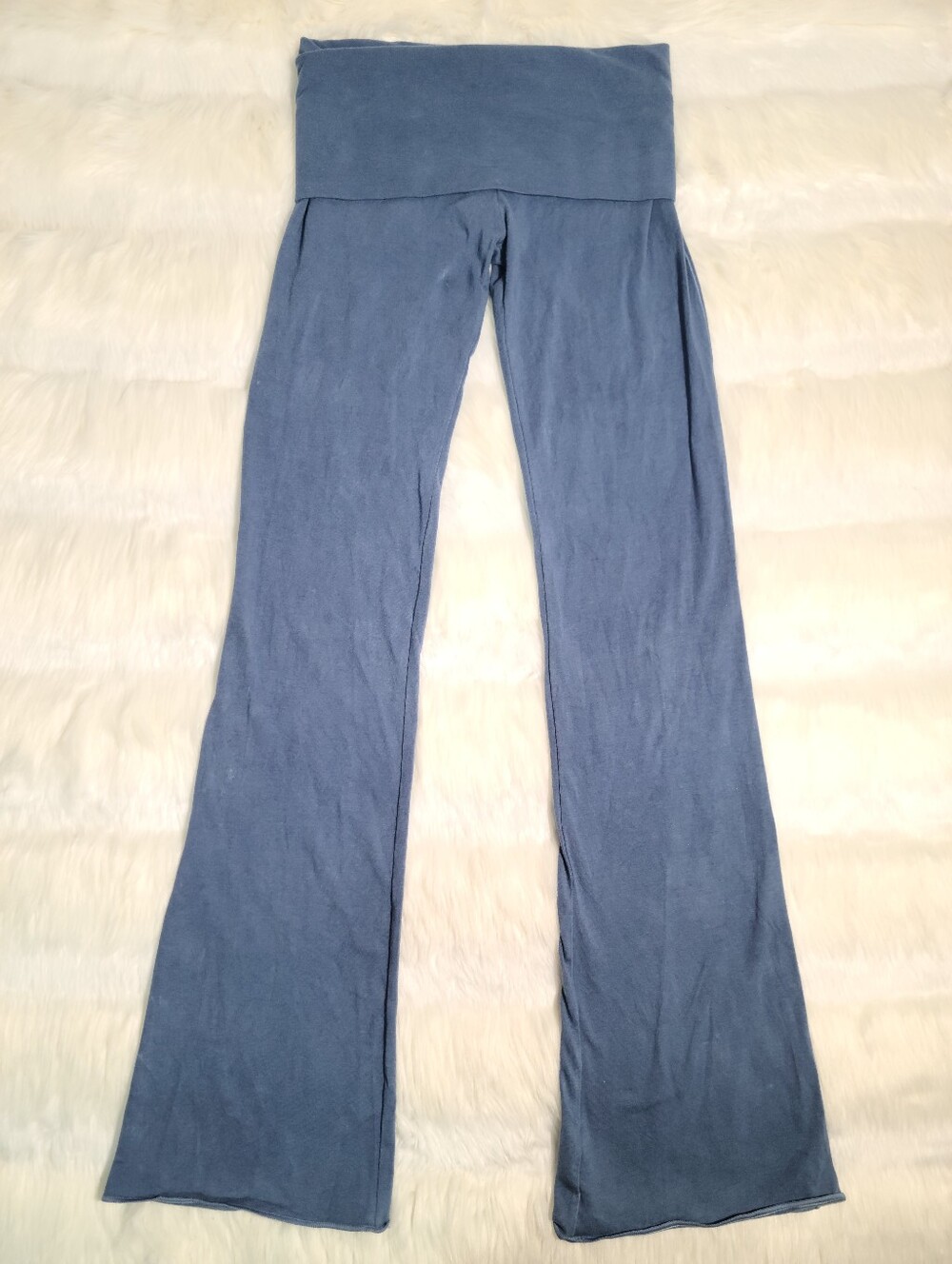 SKIMS Cotton Jersey Foldover Flare Pants Blue Harbor Women XS NEW